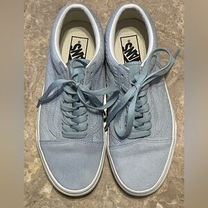 Vans winter sky, blue houndstooth, embossed suede-old skool skate shoes M7 W8.5